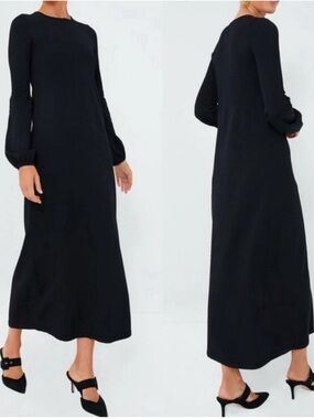 Pomander Place Tuckernuck Black Double Knit Lennox Sweater Maxi Dress size M